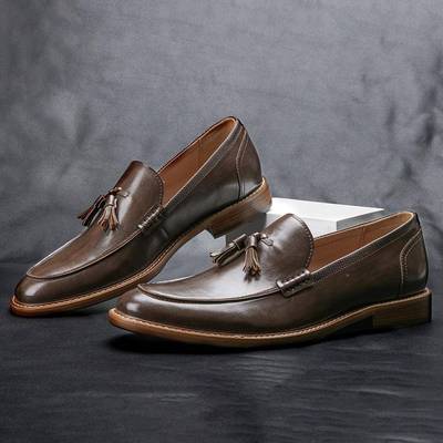 Men casual shoes leather loafersMFG business dress formal sh