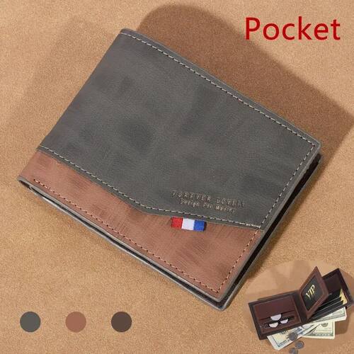 Men's High-capacity Leather Wallet, Small Multi Slot Photo W