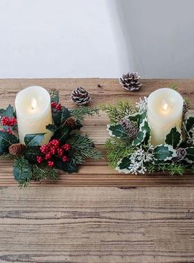 Christmas Ornaments Candle Holder Candlestick Wreath Centerp