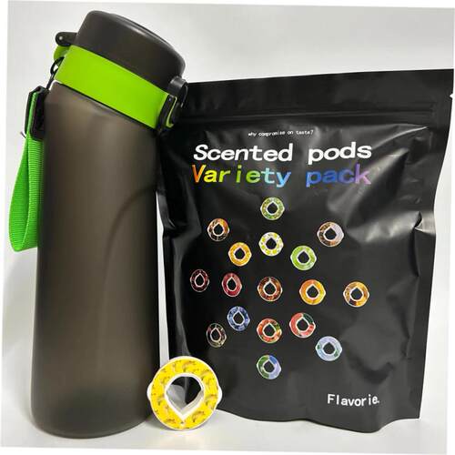 Water Bottle With Flavor Pods Set And Straw 750ml Out