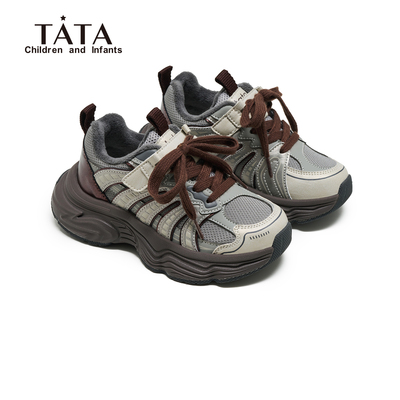 TATA童鞋儿童老爹鞋加绒轻便保暖