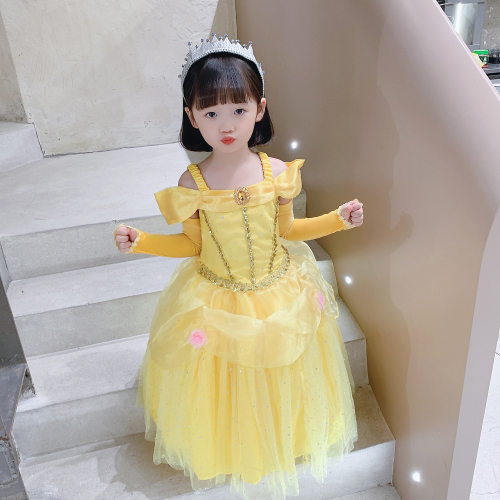 女童贝尔公主裙话剧表演服送袖套
