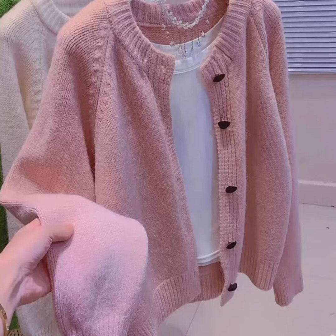 特大码甜美粉色加厚大码毛衣女