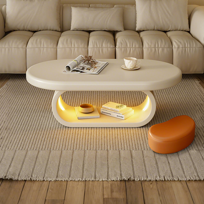 奶油风极简茶几客厅家用现代简约个性创意小户型储物轻法式高级感