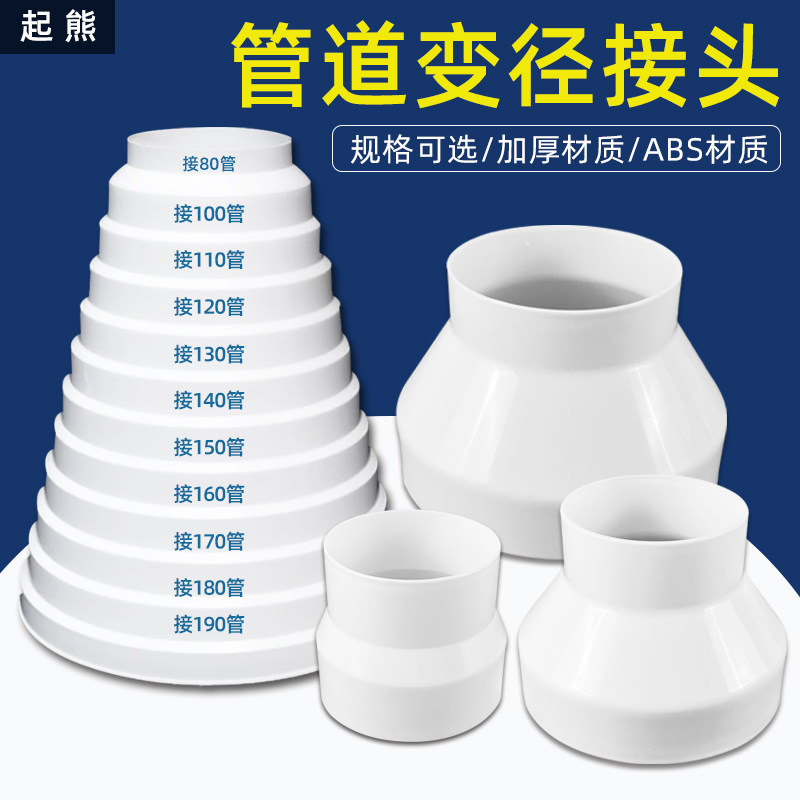 变径圈塑料排风软管异径大小头PVC管直接转换接头75转100止逆阀