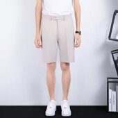男士 西装 直筒五分西裤 薄款 修身 浅卡其色休闲中裤 潮流韩版 夏季 短裤