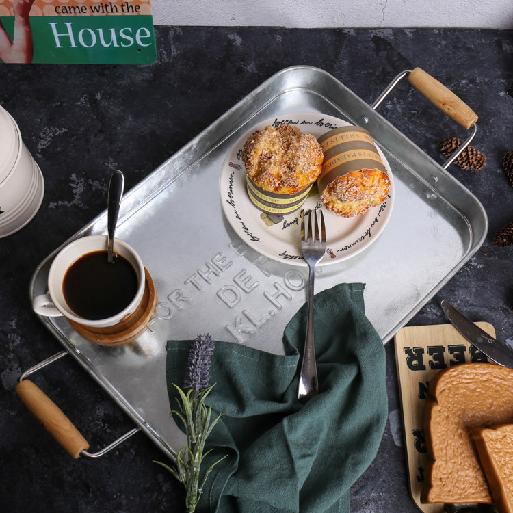 复古工业风镀锌铁加厚托盘面包烘培托盘零食家居收纳盘餐具摆设盘,餐饮具,盘,淘宝优惠券,粉丝福利购,淘宝优惠卷