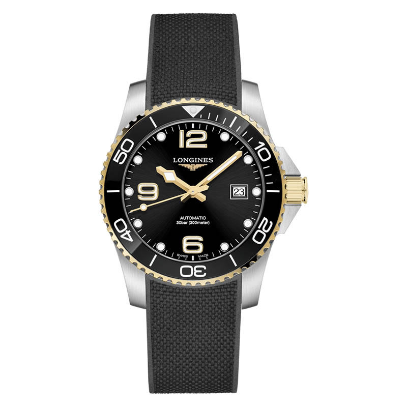 新款浪琴longines康卡斯手表 橡胶带机械潜水男表l3.782.3.56.