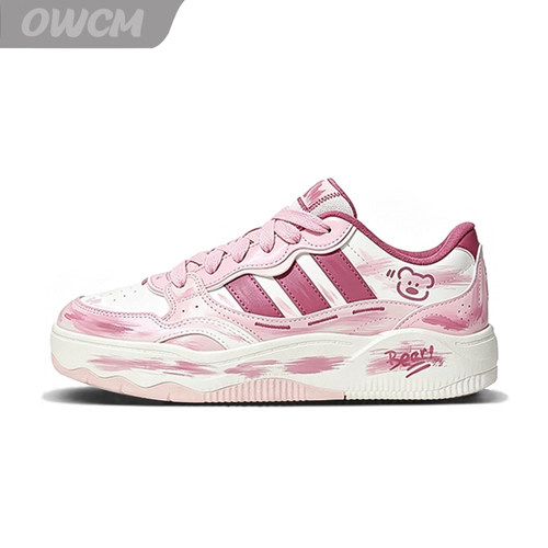 Adidas Lite Shuffle 莓莓熊可爱卡通增高厚底休闲板鞋女子定制鞋