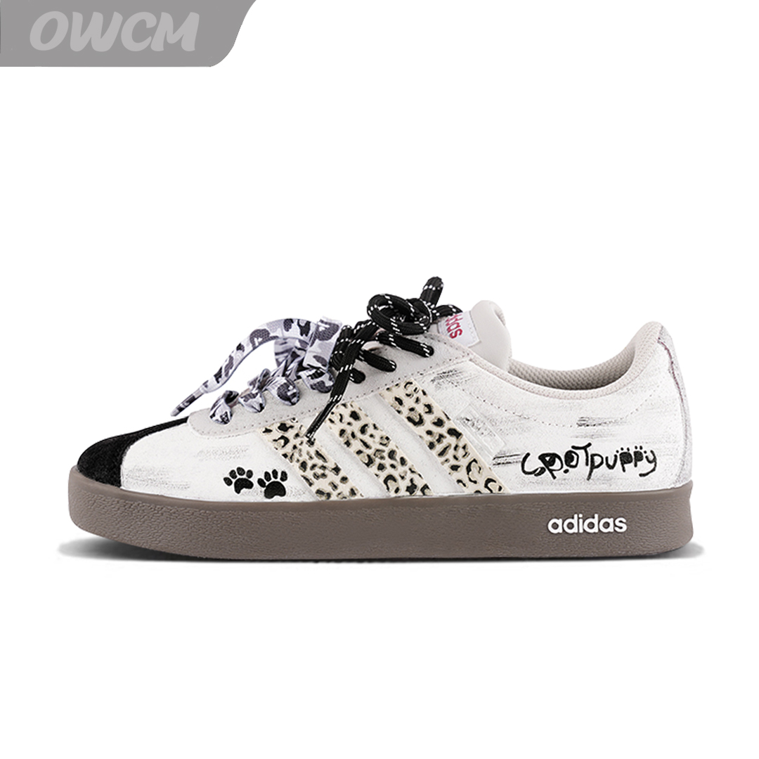Adidas neo VL 斑点小狗豹纹Y2k潮流时尚百搭休闲板鞋女子定制鞋