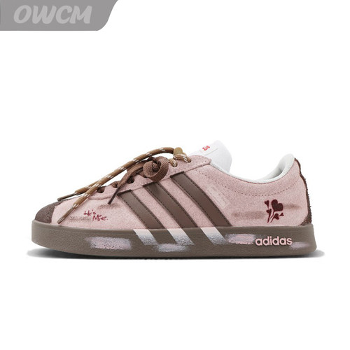 Adidas neo VL 莓莓栗子甜酷涂鸦做旧低帮休闲板鞋男女鞋定制鞋