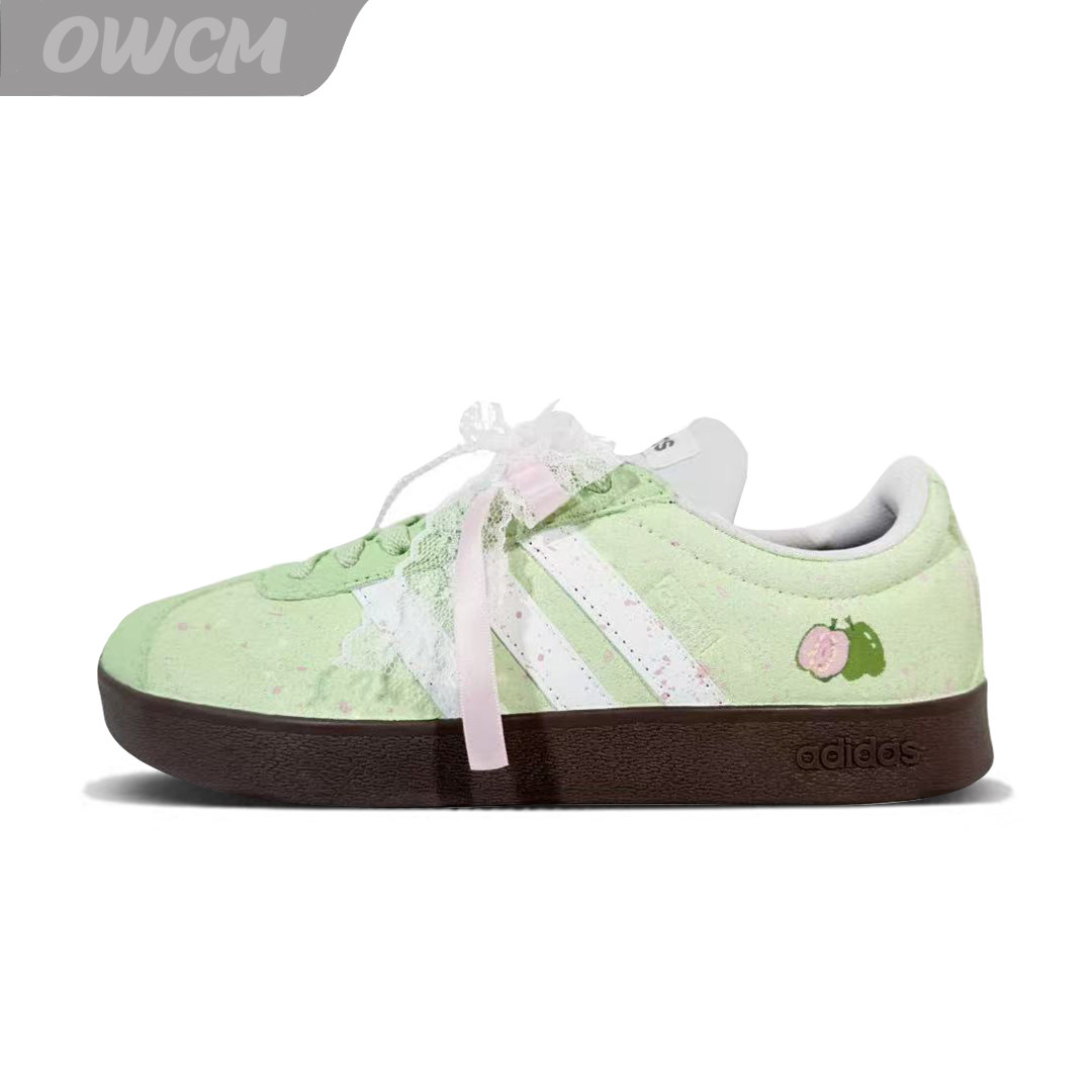 Adidas neo VL 青提芭乐小清新潮流时尚百搭休闲板鞋女子定制鞋