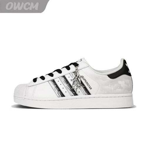 Adidas Originals 贝壳头花影世界潮流时尚休闲板鞋男女鞋定制鞋