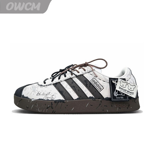 Adidas neo VL 捣蛋玩偶潮流涂鸦做旧低帮休闲板鞋男女鞋定制鞋