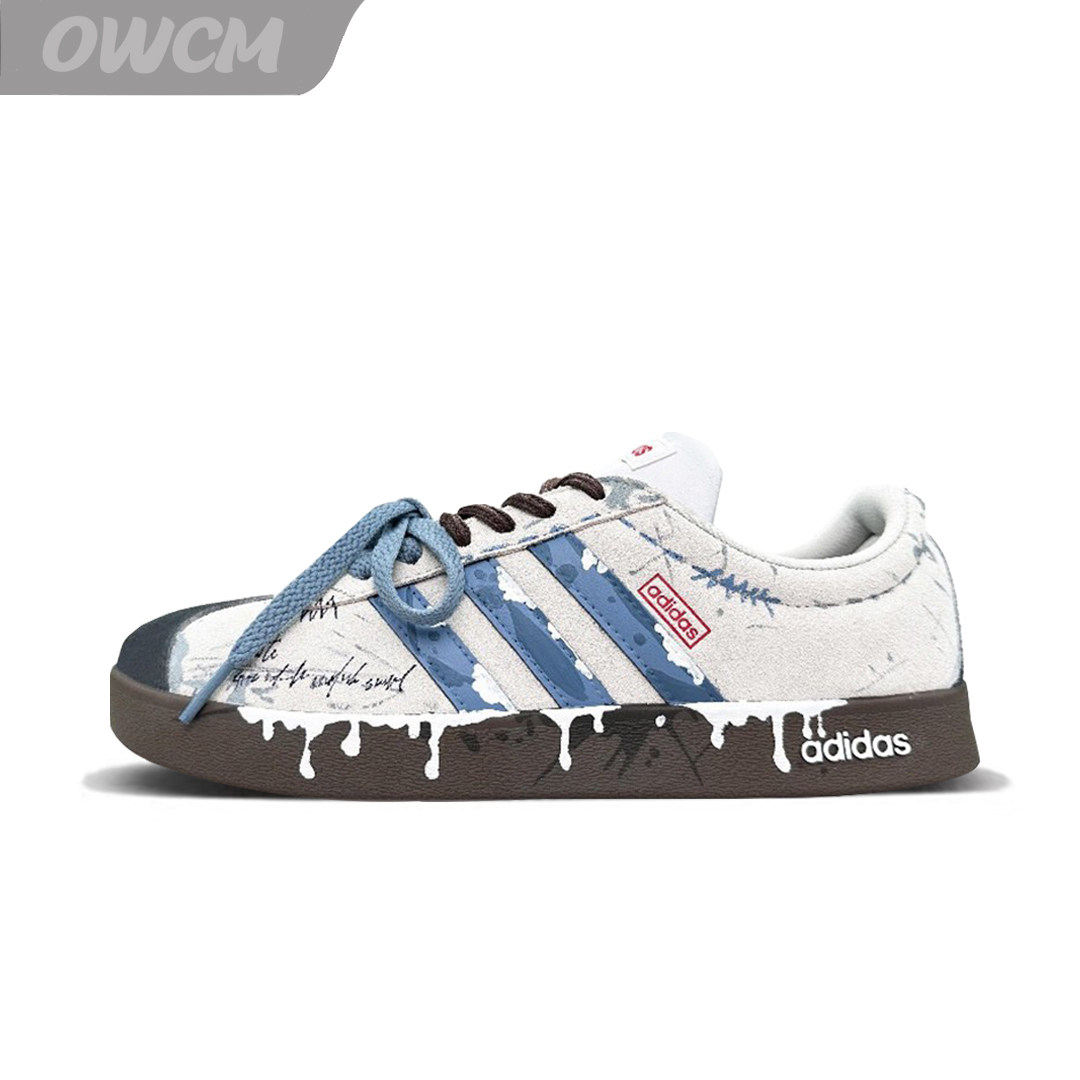 Adidas neo VL 雪域山下潮流时尚涂鸦低帮休闲板鞋运动鞋男女同款