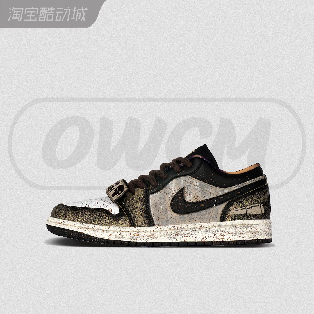 air jordan1 aj1迷彩棕csgo战损泼墨复古低帮板鞋男女鞋定制球鞋
