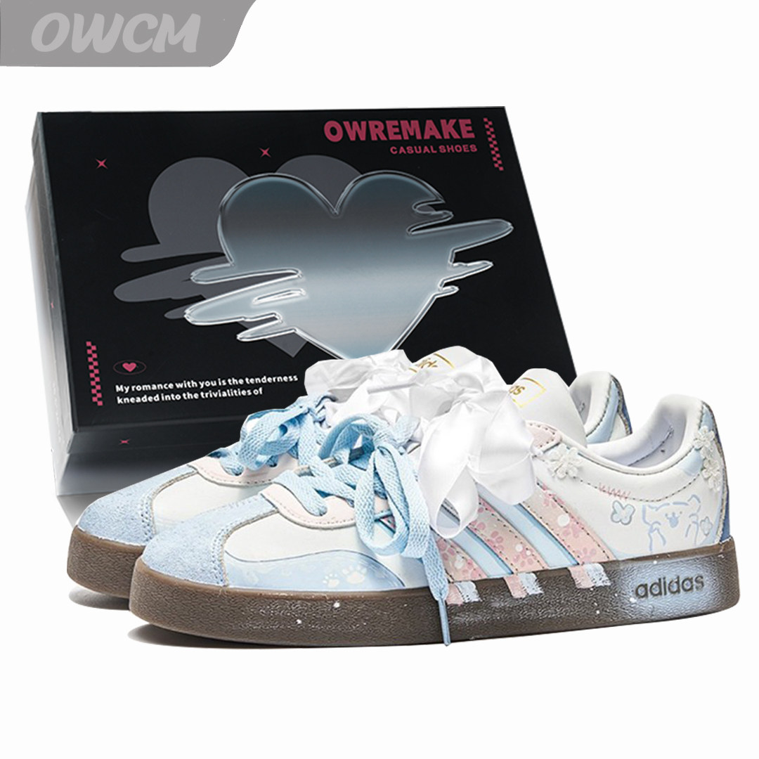 Adidas neo VL 灵动岛二次元潮流时尚低帮百搭休闲板鞋女子定制鞋