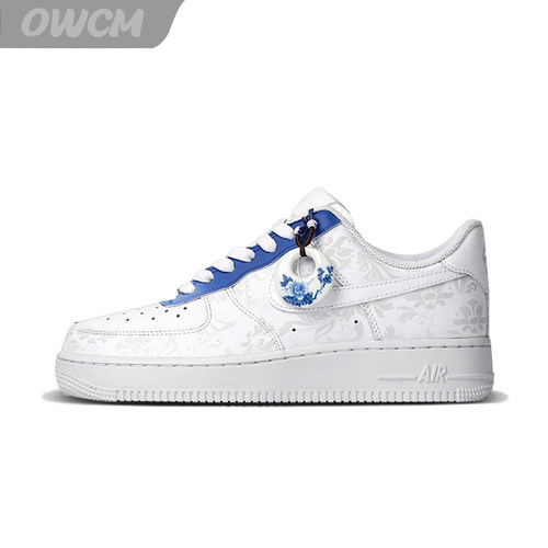 AF1空军一号蓝色青花瓷休闲板鞋