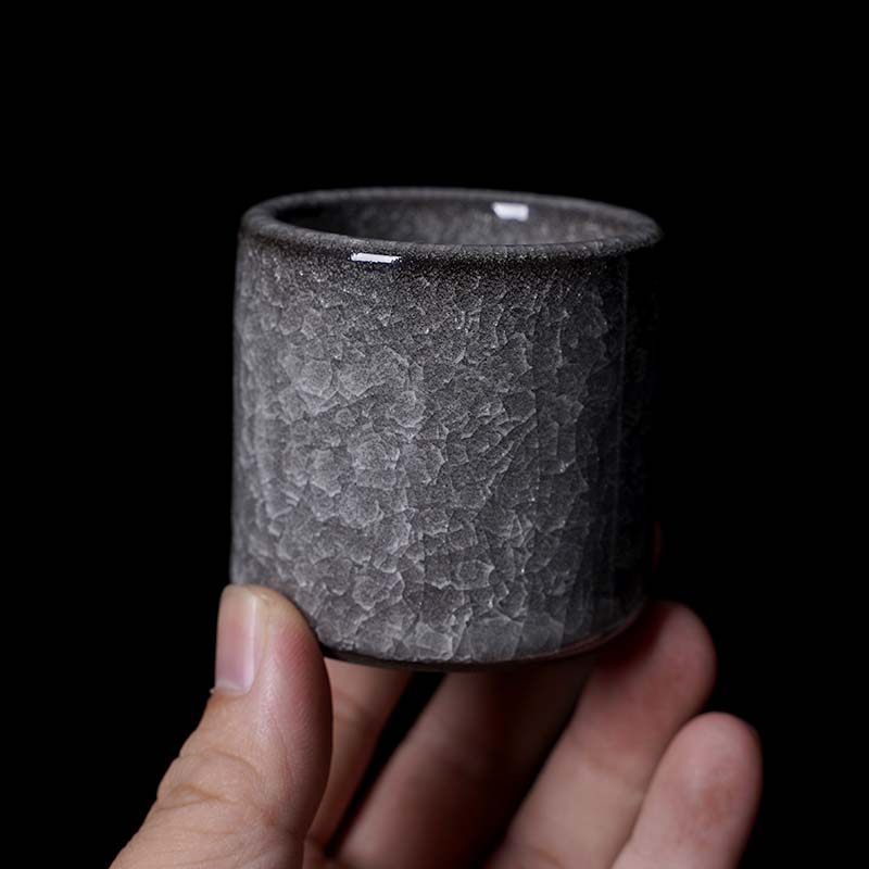 青瓷冰裂纹扳指杯茶盏品茗杯家用茶道主人杯茶杯单人功夫茶具杯子