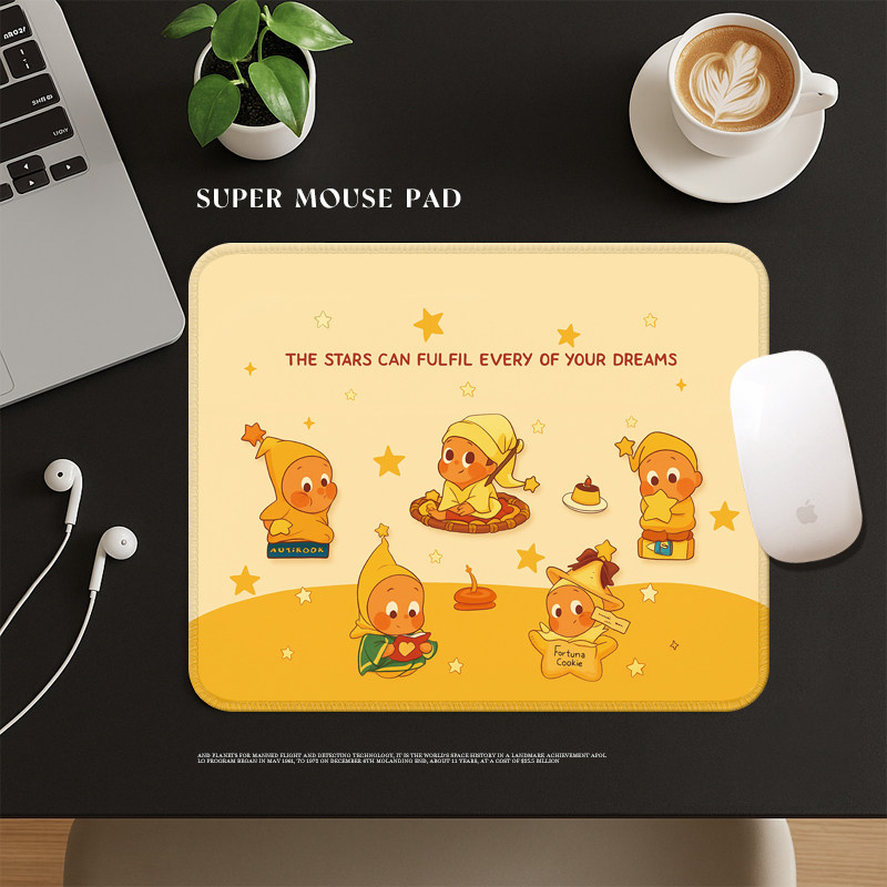 桔子猫创意可爱星星人防滑鼠标垫