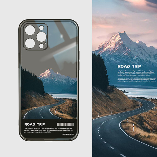 苹果创意公路雪山摄影风手机壳