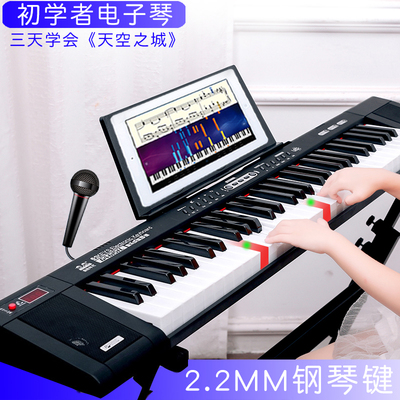艺之虹电子琴61键盘初学者成年家用入门多功能便携式专业版幼师琴