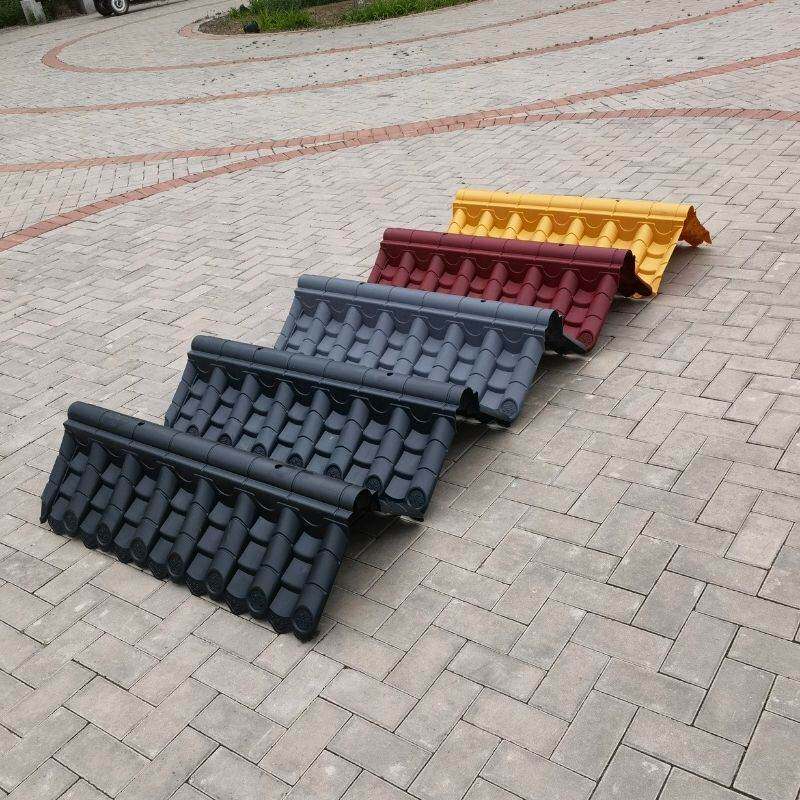 37墙仿古屋檐树脂瓦围墙双面一体瓦农村庭院墙头瓦顶帽塑料琉璃瓦