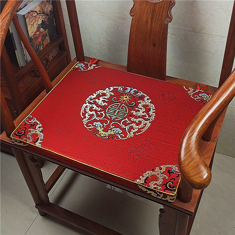 热销中式红木家具沙发坐垫实木餐椅垫子茶桌椅子座垫套太师椅圈椅