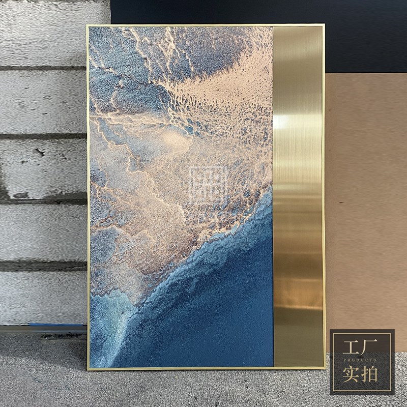 热销现代轻奢客厅沙m发背景墙面装饰画玄关立体挂画样板间别墅大图片