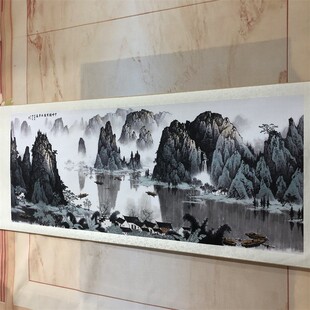 热销白雪石 千峰竞秀 高清微喷复制桂林山水国画客厅办公室新中式