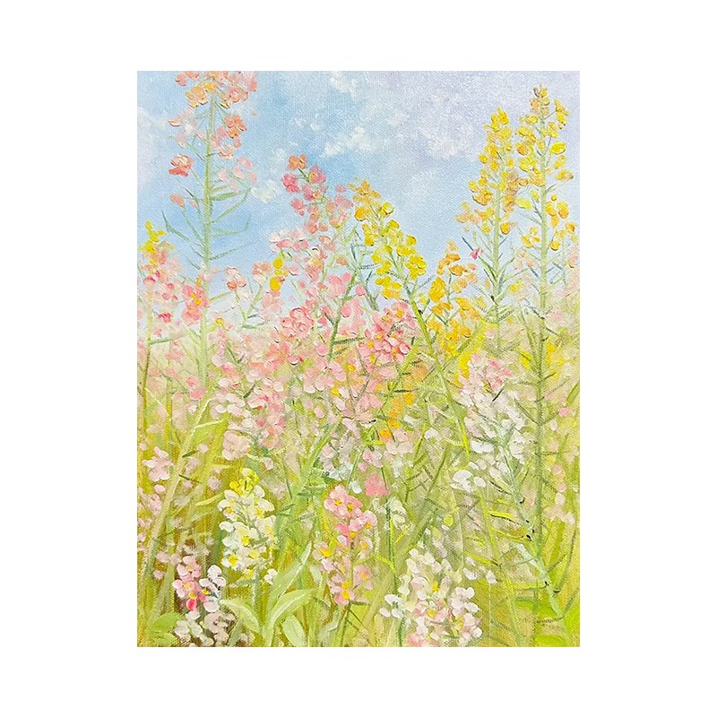 热销北欧田园风手绘油p画奶油风抽象花卉装饰画客厅玄关丙烯肌理图片