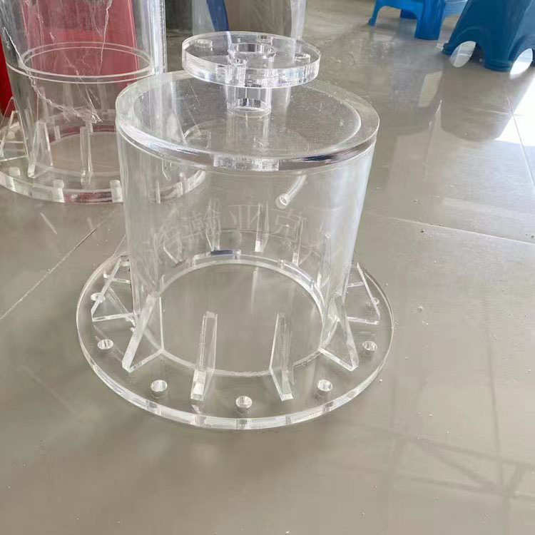 热销高透明亚克力有机玻璃圆柱形管真空箱法兰实验器材过滤住加工