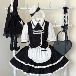 【现货掉落】小兔执事* 原创咖啡厅女仆系列可爱分体女仆围裙套装