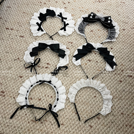 猫猫祟祟～黑白系女仆发箍合集日系可爱Lolita头饰二次元漫展cos