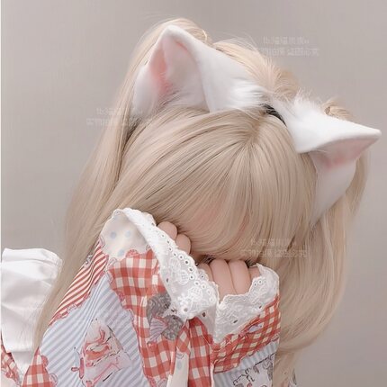 猫猫祟祟～白粉喵手作猫耳兽耳发箍可爱软妹发饰二次元万圣节cos