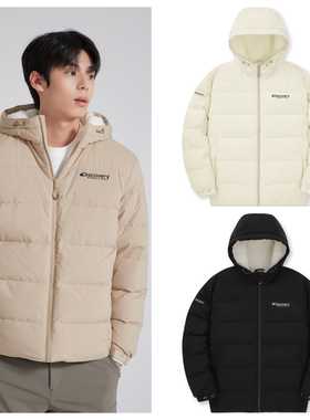 DISCOVERY韩国代购直邮24冬男士户外连帽保暖拉链鹅绒羽绒服