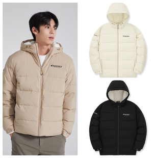 DISCOVERY韩国代购直邮24冬男士户外连帽保暖拉链鹅绒羽绒服