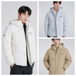 DISCOVERY韩国代购24冬男士户外短款保暖防风连帽鹅绒羽绒服