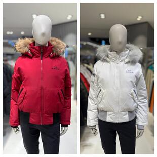 Eider 韩国代购直邮24秋冬女士鹅绒DWW24551连帽短款毛领羽绒服