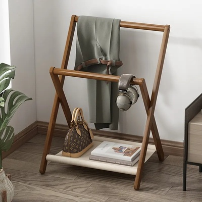 过早衣帽架落地卧室折叠双杆挂衣