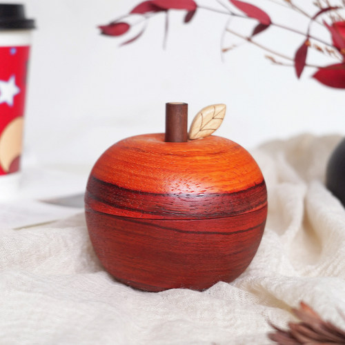 kk木作 红花梨实木苹果收纳盒戒指首饰项链收纳盒子礼物