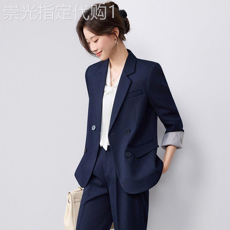 西装外套女春夏季新款休闲高级感气质百搭时尚双排扣正装西服套装