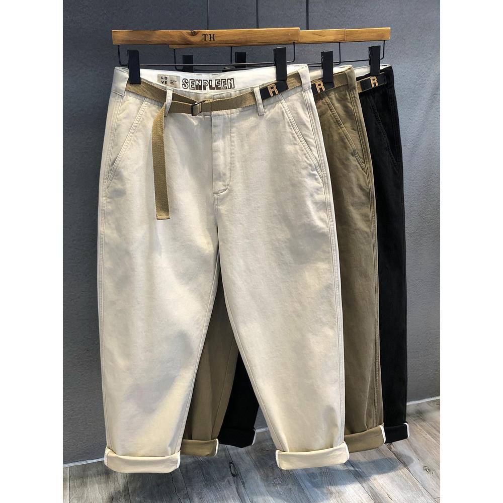 Home Daily~高密斜纹酵洗休闲裤男2025年宽松直筒工装裤男士长裤