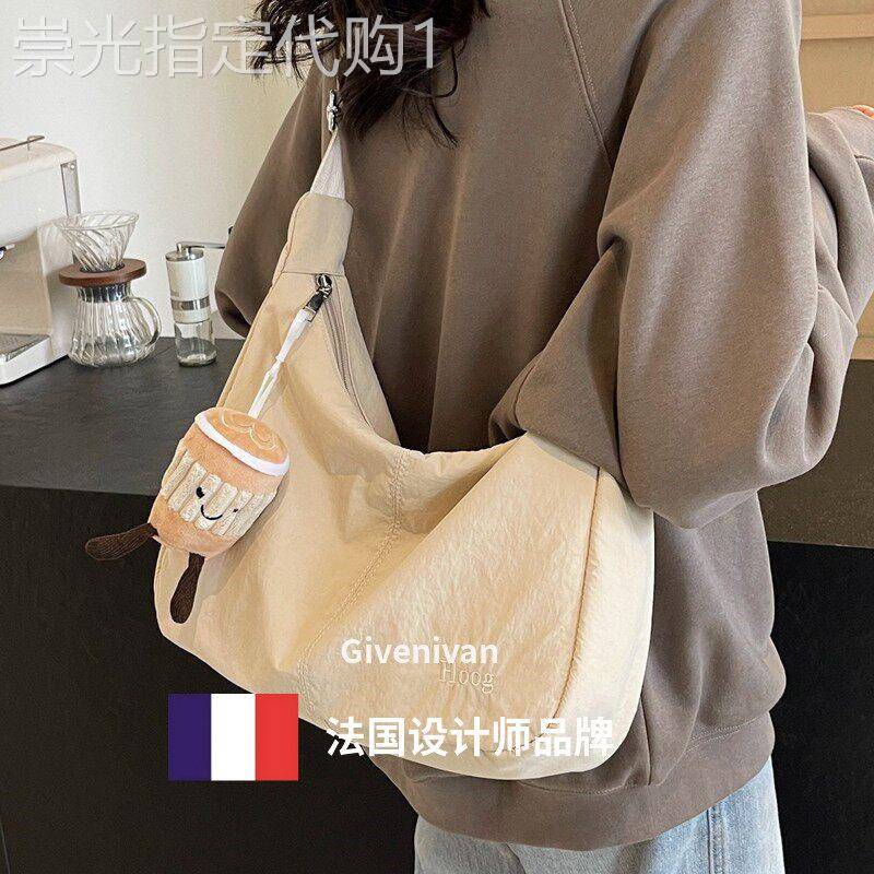 法国正品Givenivan 帆布女包休闲单肩包轻便大容量通勤斜挎托特包