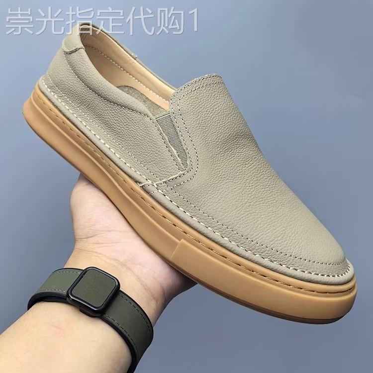 潮牌一脚蹬套脚休闲豆豆鞋男春秋季2026年新款韩版百搭软底乐福鞋