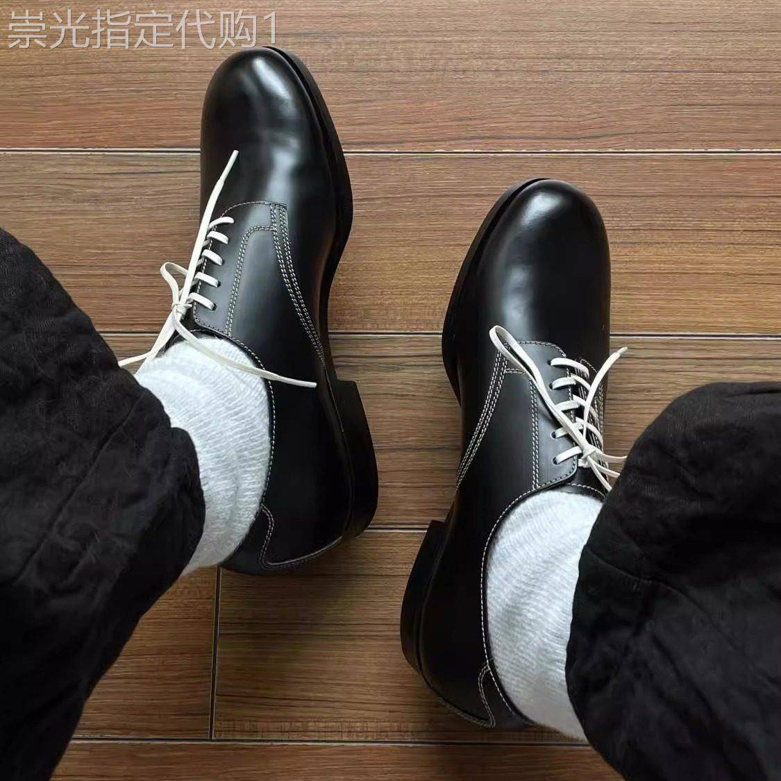 【高品质】圆头休闲皮鞋男款厚底增高德比鞋男商务正装结婚新郎鞋
