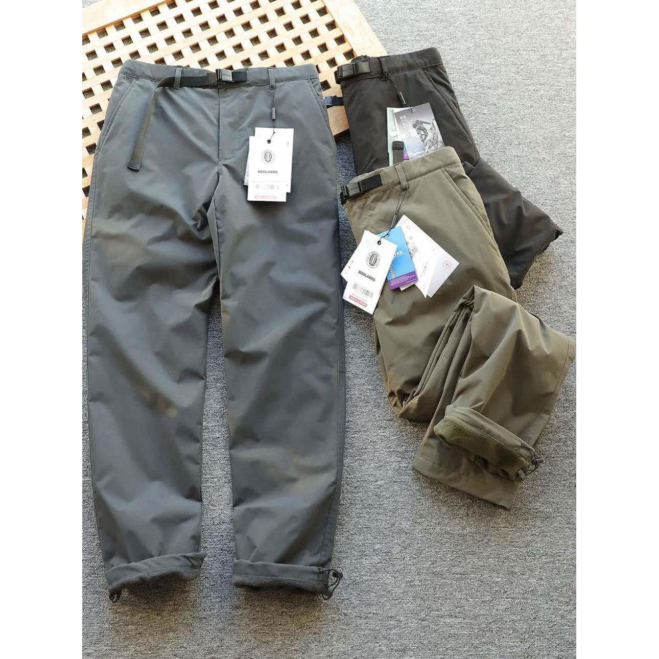 冬季户外防风防水加绒加厚机能软壳裤男女时尚休闲运动直筒抓绒裤