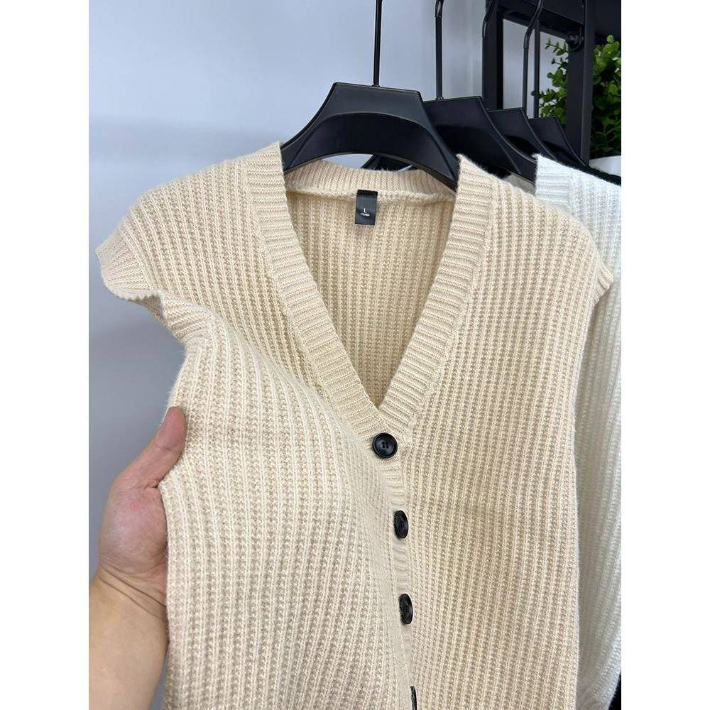 home daily 毛织背心男士秋冬季V领潮流宽松无袖坎肩男针织衫马甲