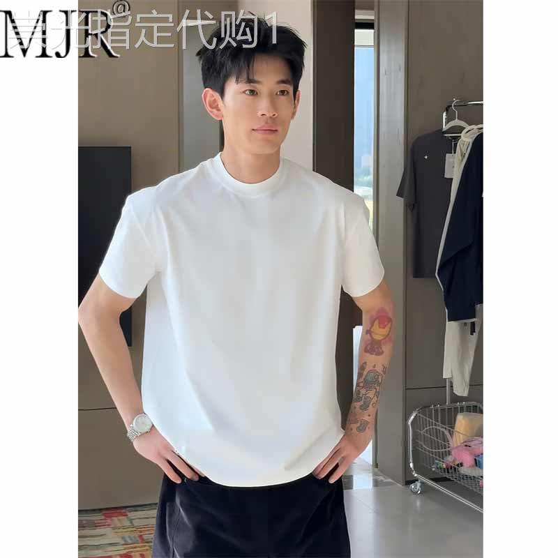 潮牌美式正肩短袖T恤男款2026年夏季新款高端男装内搭打底半截袖