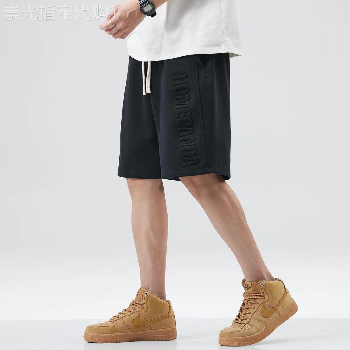 夏季新款重磅休闲潮牌五分短裤男宽松大码钢印篮球运动男士5分裤
